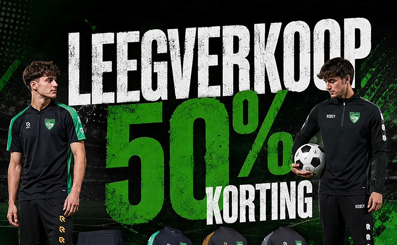 Leegverkoop: 50% korting